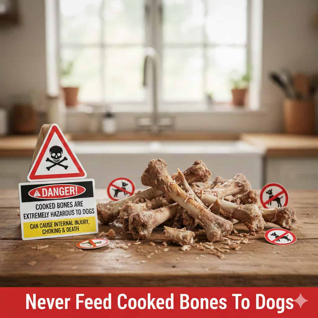 kopeklerin yememesi gereken gıdalar: pismis tavuk kemikleri zararlıdır